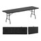 8 Feet Patio Portable Fold-in-Half Table with Robust Metal Legs and Joint Safety Lock